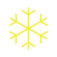 eps10 gul vektor snöflinga ikon eller logotyp i enkel platt trendig modern stil isolerad på vit bakgrund