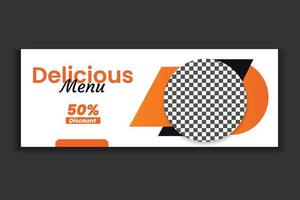 lebensmittel-social-media-cover-vorlage, restaurant-food-web-banner-design, social-media-vorlage. kostenloser Vektor