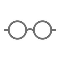 eps10 grå vektor rund glasögonikon eller logotyp i enkel platt trendig modern stil isolerad på vit bakgrund