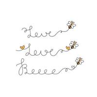 Cartoon fliegende Biene gesetzt. die Flugbahn einer Biene zum Honig. Liebe und Bienendesign vektor