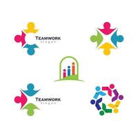 multicolor affärs teamwork logotypuppsättning vektor