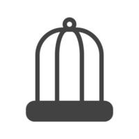 Schwarzes Symbol für Vogelkäfig-Glyphe vektor