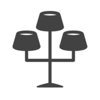 Lampen stehen Glyphe schwarzes Symbol vektor