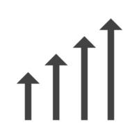 Schwarzes Symbol für Wachstumsglyphe vektor