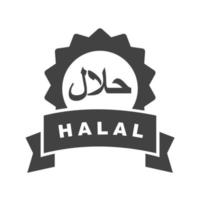 Halal-Aufkleber Glyphe schwarzes Symbol vektor