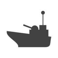Schwarzes Symbol für Schiffsglyphe vektor