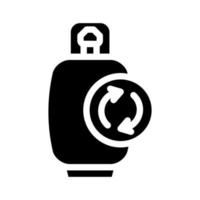 Wiederverwendung von Zylinder-Biogas-Glyphen-Symbol-Vektorillustration vektor