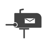 Letterbox-Glyphe schwarzes Symbol vektor