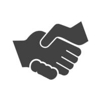 Handshake-Glyphe schwarzes Symbol vektor