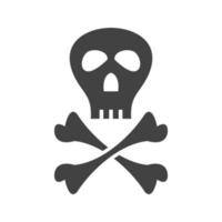 Piratenzeichen Glyphe schwarzes Symbol vektor