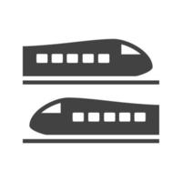Züge Glyphe schwarzes Symbol vektor