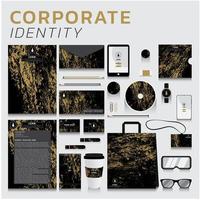 Gold Textur Corporate Identity Set für Business und Marketing vektor