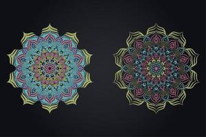 mandala set i olika färgstilar vektor