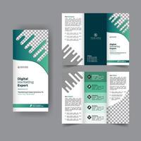 business trifold broschyr årsredovisningsomslag, digital marknadsföring trefaldigt företagsbroschyromslag eller flygbladsdesign. broschyr presentation. katalog med abstrakt geometrisk bakgrund. modern mall. vektor