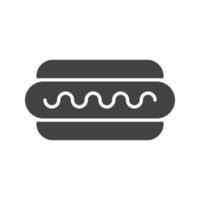 Hot-Dog-Glyphe schwarzes Symbol vektor