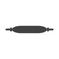 Rollstift Glyphe schwarzes Symbol vektor