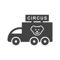 Circus Van Glyphe schwarzes Symbol vektor