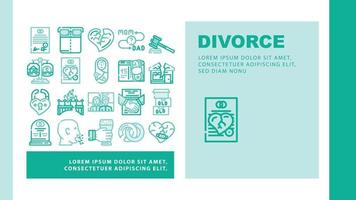 Scheidungspaar, das die Ehe annulliert, landet Header-Vektor vektor