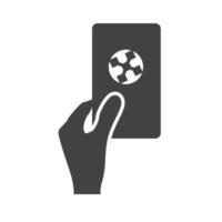 Fußballkarte Glyphe schwarzes Symbol vektor