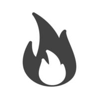 Schwarzes Symbol für Feuerglyphe vektor