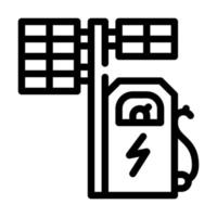 elektrische Ladestation mit Solarpanel Symbol Leitung Vektor Illustration