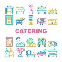 Catering-Food-Service-Sammlung Symbole Set Vektor