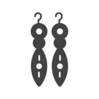 Ohrringe i Glyphe schwarzes Symbol vektor