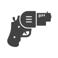 Revolver Glyphe schwarzes Symbol vektor
