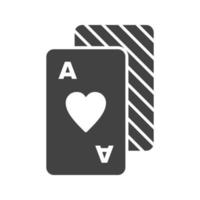 Spielkarten Glyphe schwarzes Symbol vektor