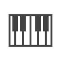 Piano Glyphe schwarzes Symbol vektor