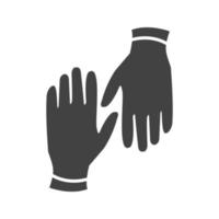 Handschuhe Glyphe schwarzes Symbol vektor