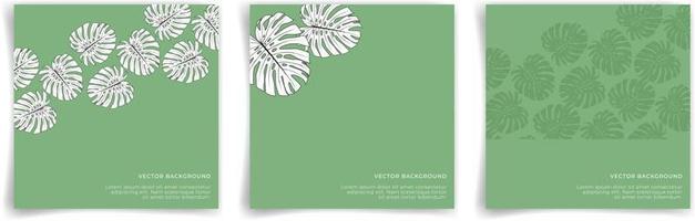 vit kontur löv vektor på grön bakgrund. enkel och minimal stil. och gröna blad mönster på grön bakgrund.