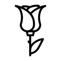 Rose aromatische Blume Linie Symbol Vektor Illustration