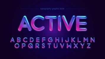 färgglad levande neonrundad typografi vektor