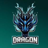 Drachen-Maskottchen-Esport-Gaming-Logo-Vektor-Design vektor