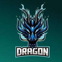 dragon maskot esport gaming logotyp vektor design