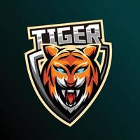 tiger esport gaming logotyp vektordesign vektor
