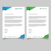 minimale grüne und blaue Design Business Briefkopf Vorlage vektor
