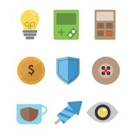 minimalistisches, flaches, sauberes Icon-Set 4 vektor