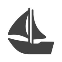 Schiff i Glyphe schwarzes Symbol vektor