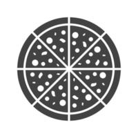 Schwarzes Symbol für Pizza-Glyphe vektor