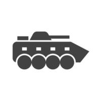 infanteri tank glyf svart ikon vektor