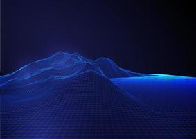 abstrakter futuristischer blauer Drahtgitterhintergrund vektor