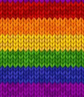 regenbogen realistische strickstruktur. buntes nahtloses muster für lgbt. bearbeitbarer hintergrund für banner, website, karte, tapete. vektorillustration für stolz. vektor