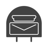 Letterbox-Glyphe schwarzes Symbol vektor