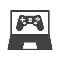 Online-Spiele Glyphe schwarzes Symbol vektor