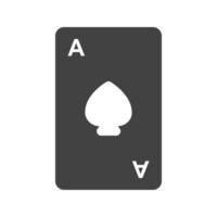 spelkort glyf svart ikon vektor