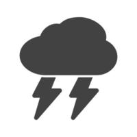 Gewitter Glyphe schwarzes Symbol vektor