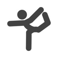 Yoga-Pose II Glyphe schwarzes Symbol vektor