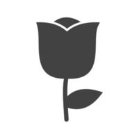 Rose Glyphe schwarzes Symbol vektor